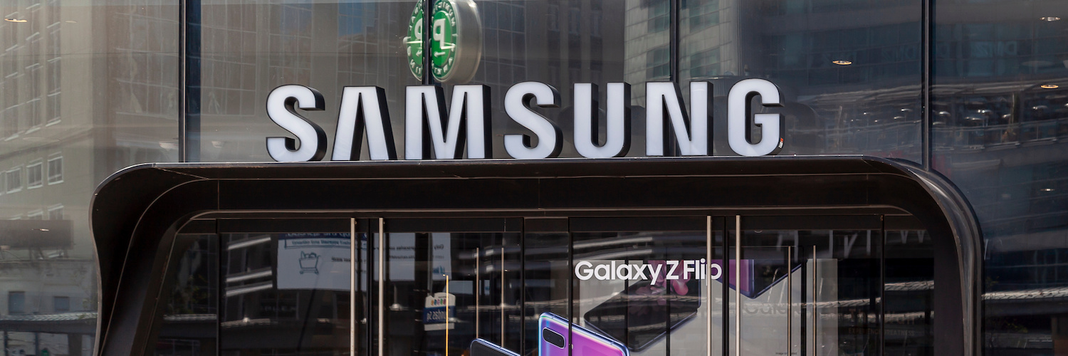 Toronto, Canada May 16, 2020: Samsung store at Eaton Centre in Toronto, Canada. Samsung is a South Korean multinational conglomerate.